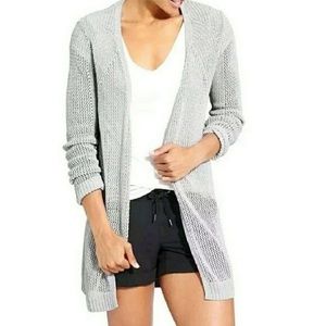 Athleta Gray Open-Front Cardigan